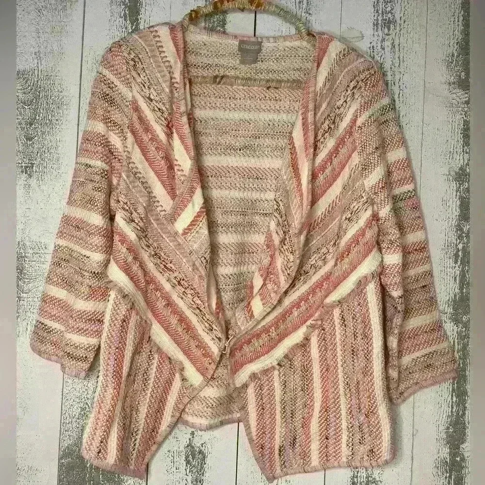 Chico's Pink Tweed Jacket